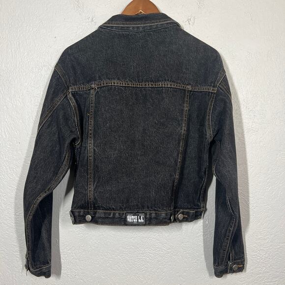 Vintage Watch LA Denim Jacket Jean Black - M - Picture 4 of 5